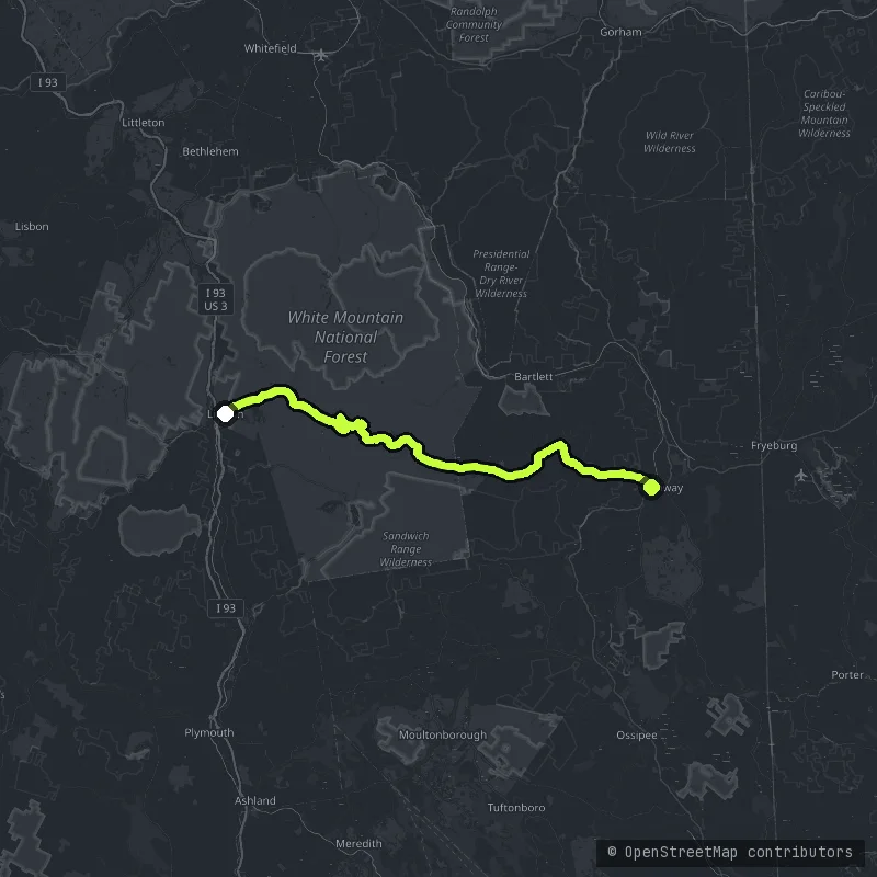 The Kancamagus Highway map