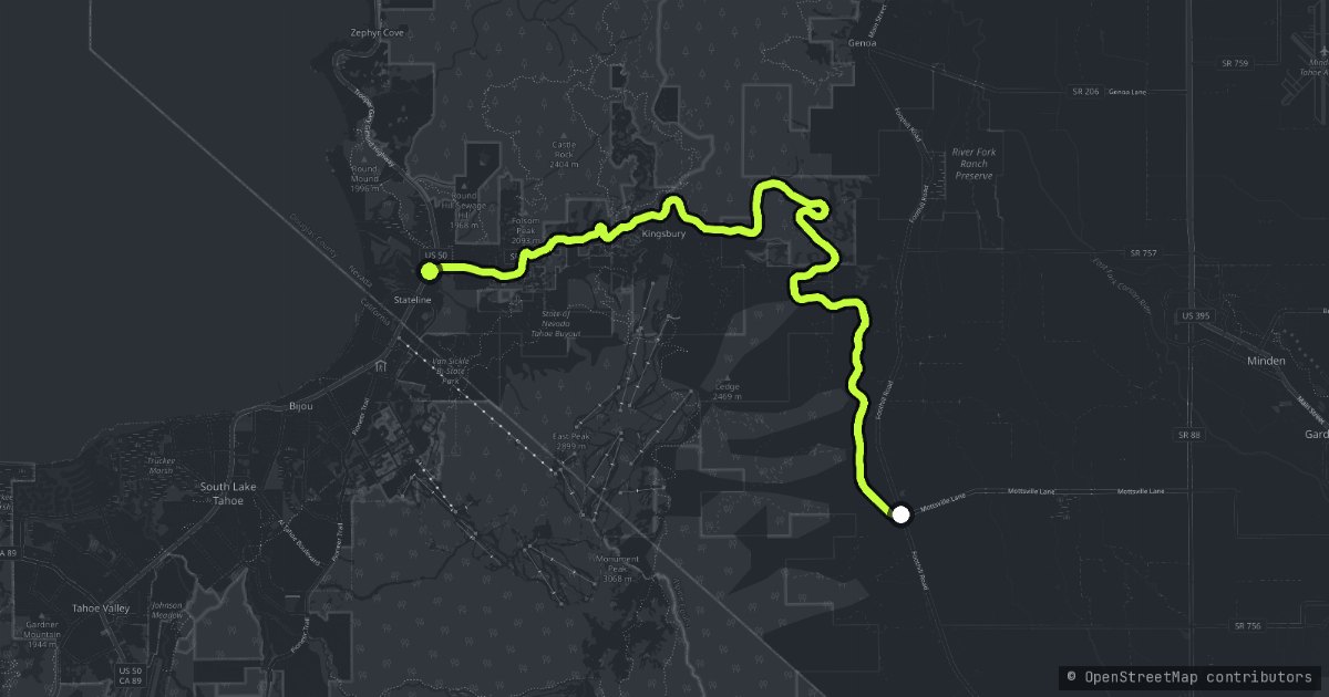 The Kingsbury Grade map