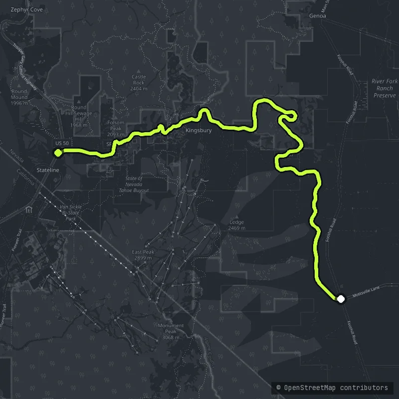 The Kingsbury Grade map