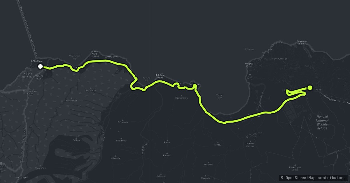 The Kuhio Highway map