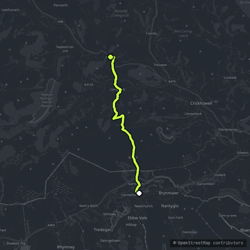 The Llangynidr Mountain map