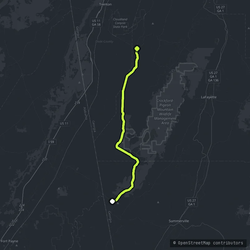 The Lookout Mountain Parkway map