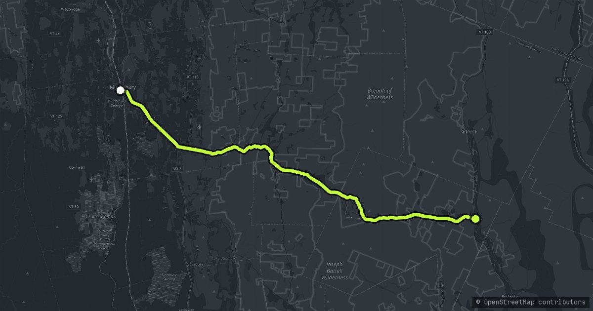The Middlebury Gap map