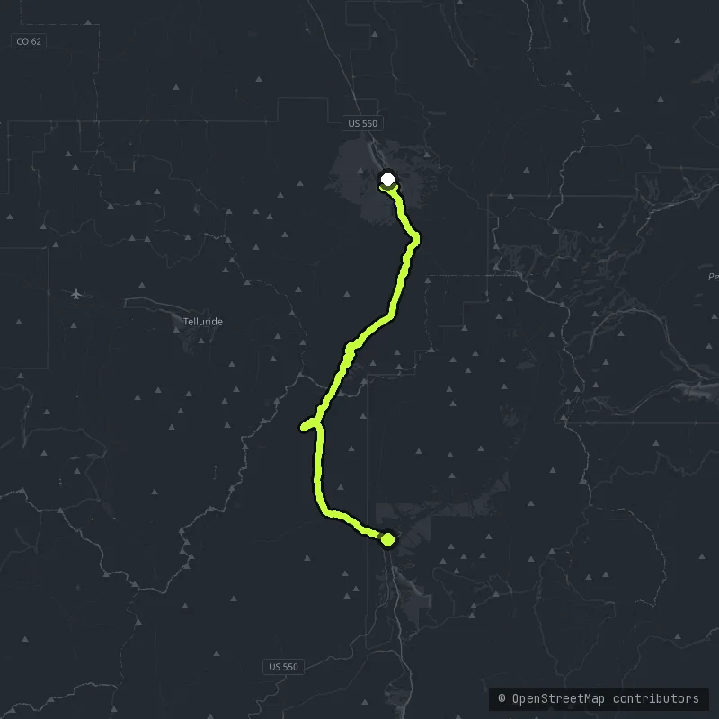 The Million Dollar Highway map