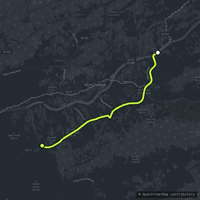 The New River Gorge Bridge map