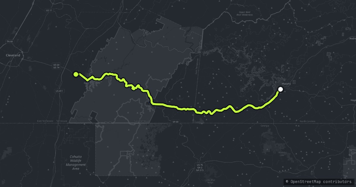 The Ocoee Gorge map