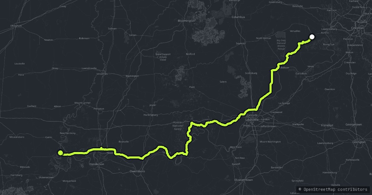 The Ohio River Scenic Byway map