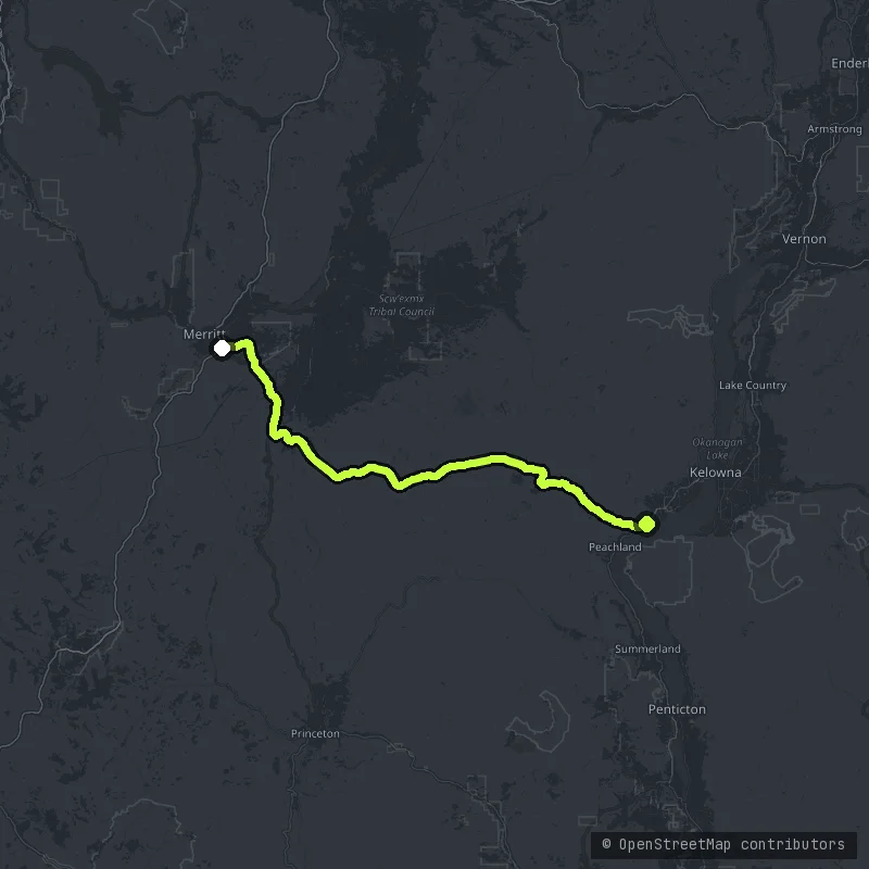 The Okanagan Connector map
