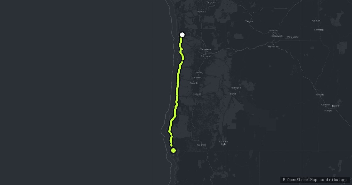 The Oregon Coast Highway map