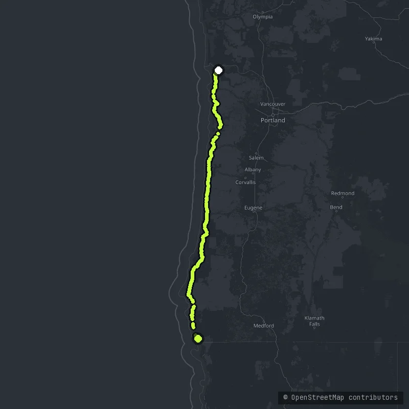 The Oregon Coast Highway map