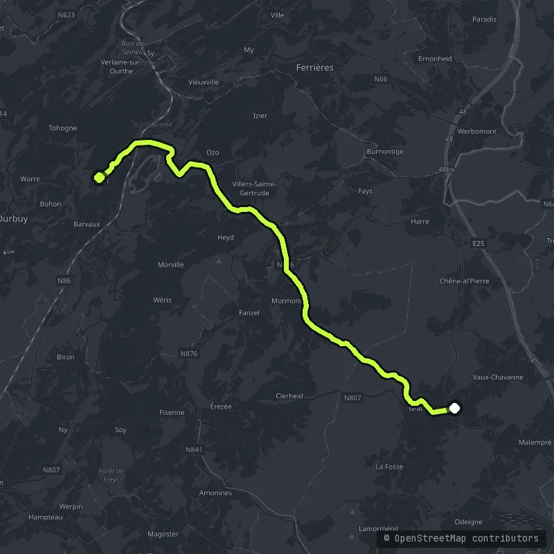 The Ourthe at Durbuy map