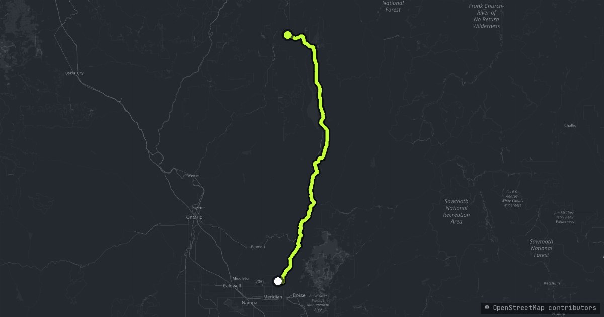 The Payette River Scenic Byway map