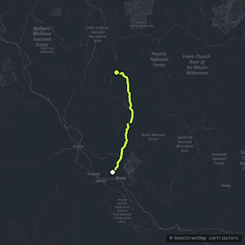 The Payette River Scenic Byway map