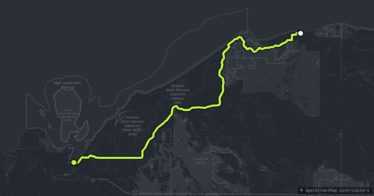 The Pictured Rocks map