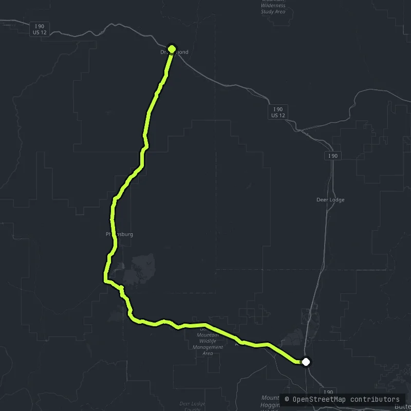 The Pintler Scenic Route map