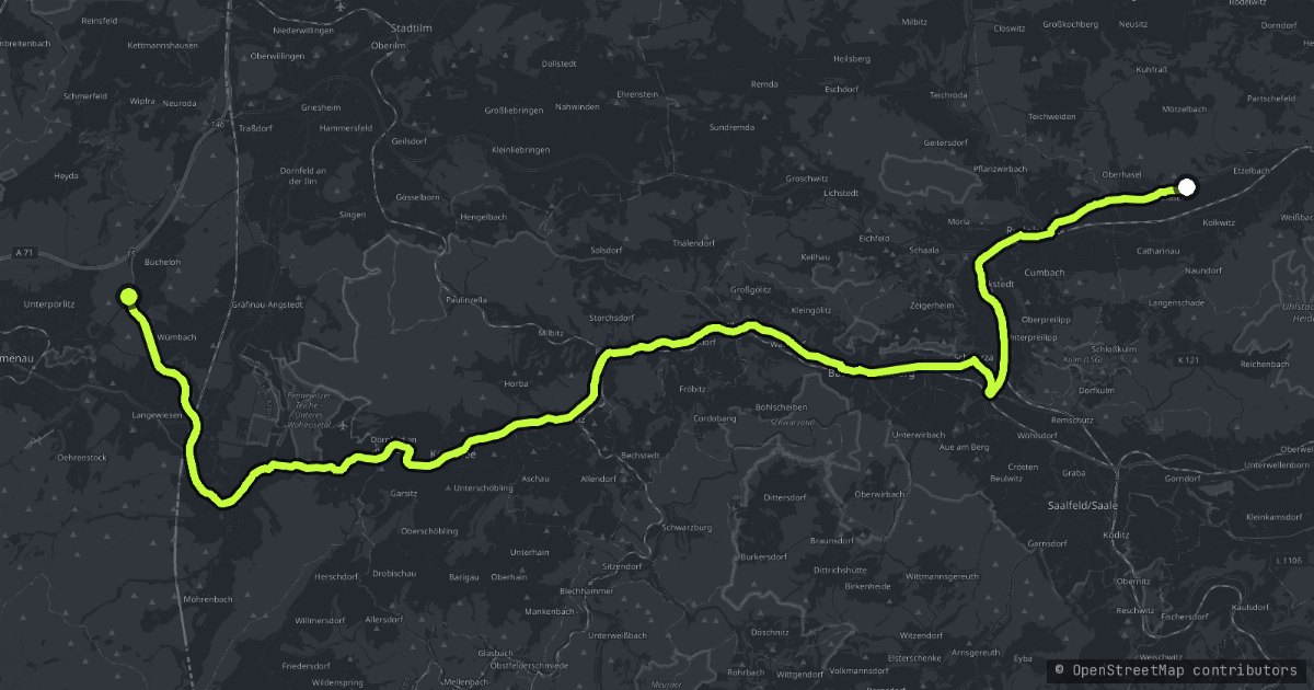 The Rennsteig and the Thuringer Wald map