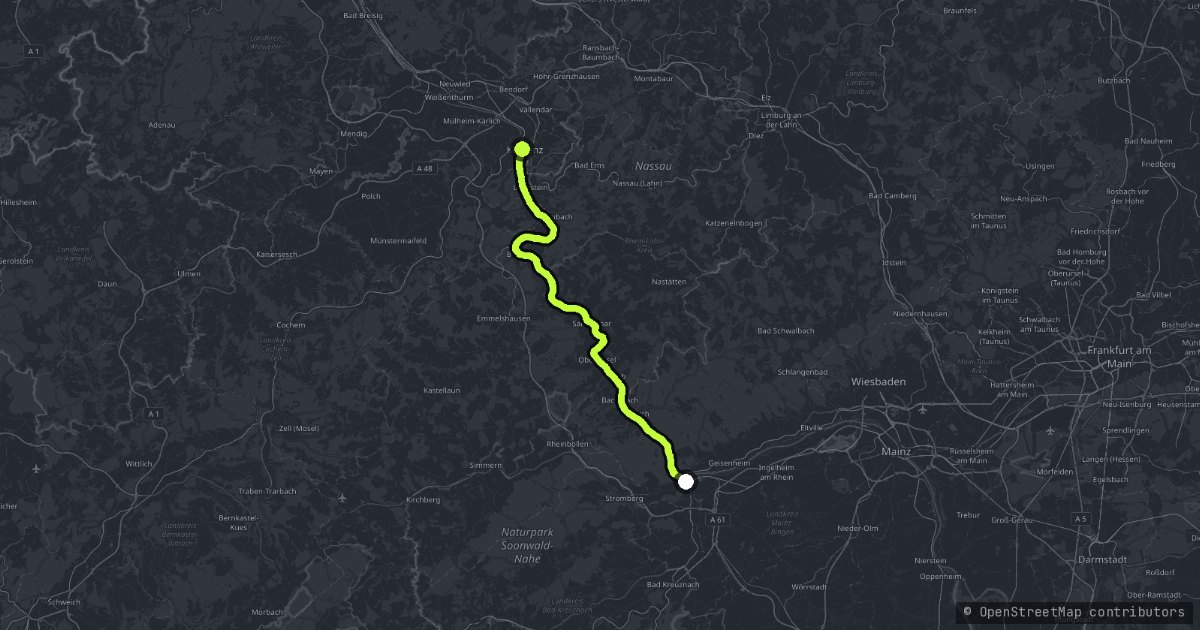 The Rheingoldstraße map