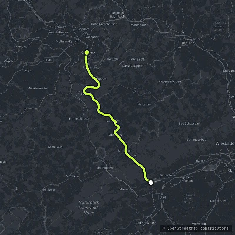 The Rheingoldstraße map