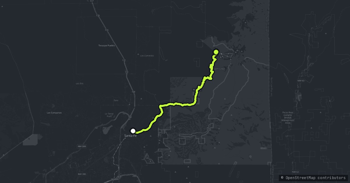 The Santa Fe Ski Basin Road map