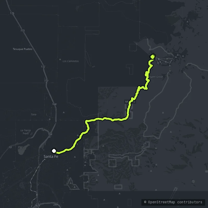 The Santa Fe Ski Basin Road map