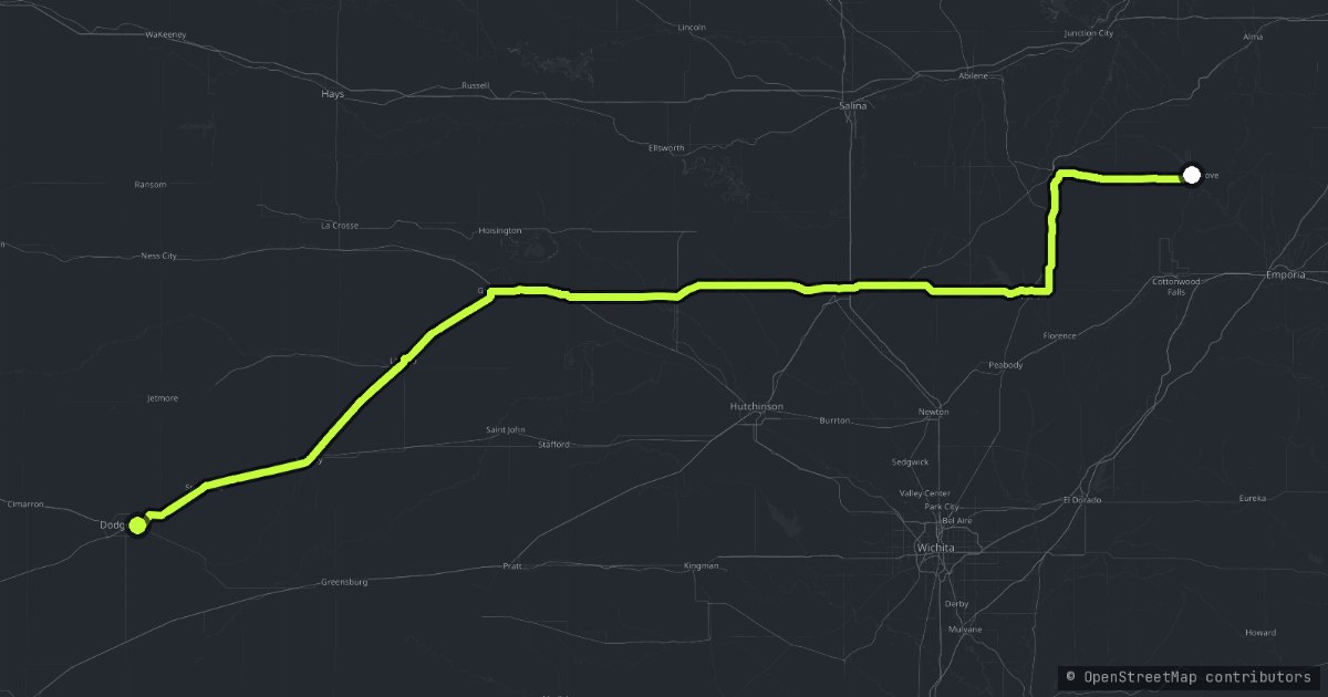The Santa Fe Trail map