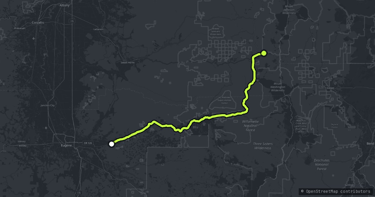 The Santiam Pass map