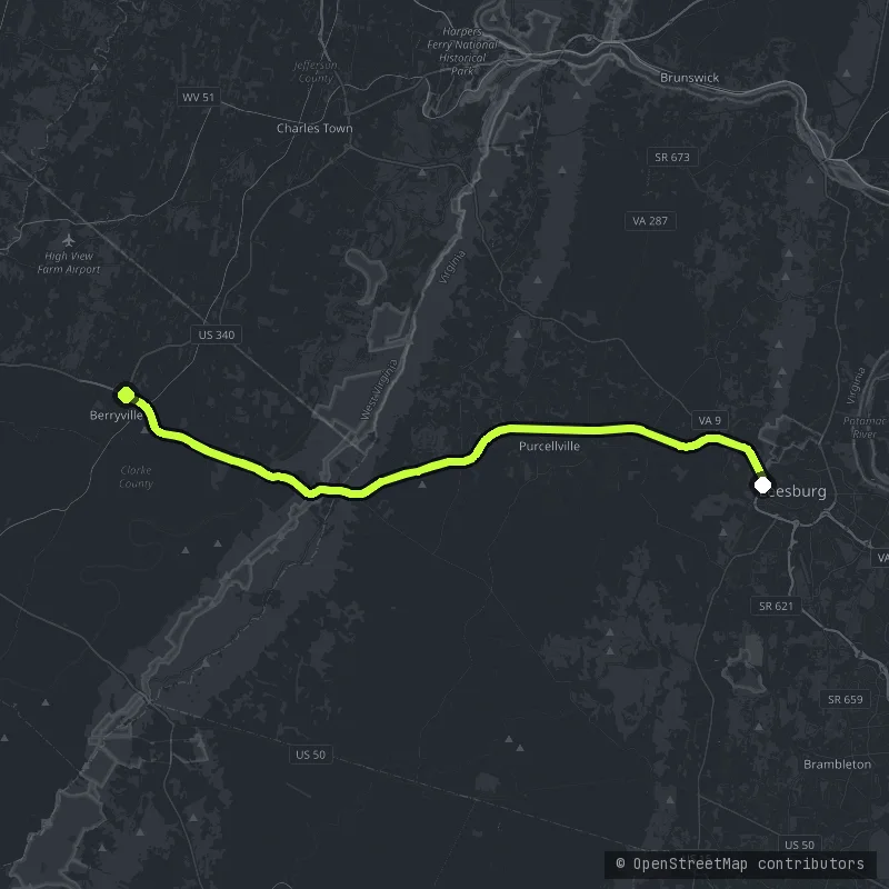 The Snickers Gap map