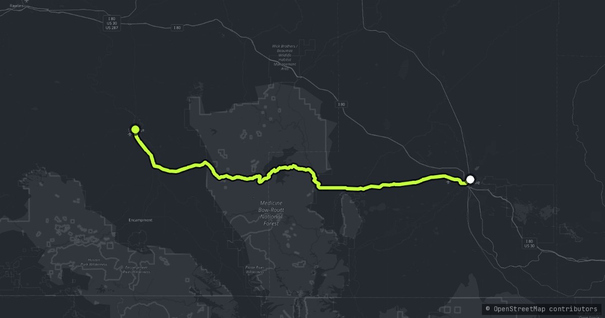 The Snowy Range Scenic Byway map