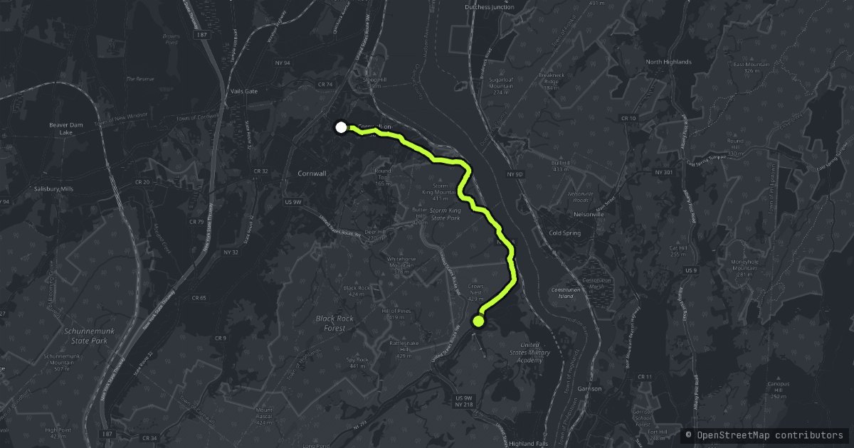 The Storm King Highway map