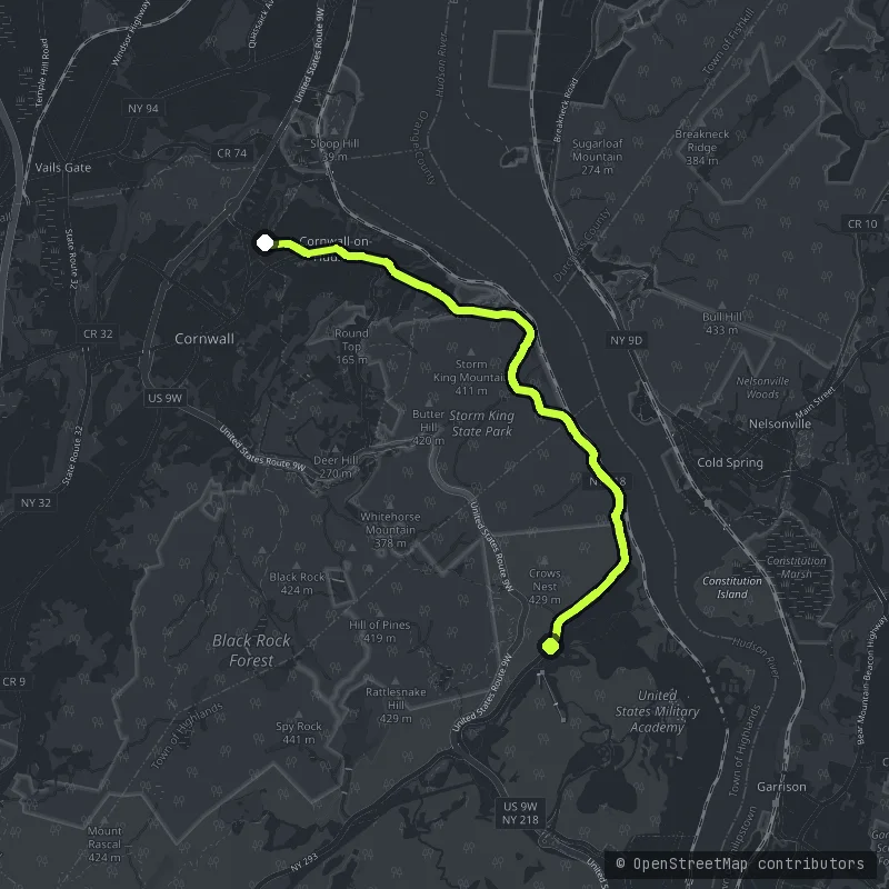 The Storm King Highway map