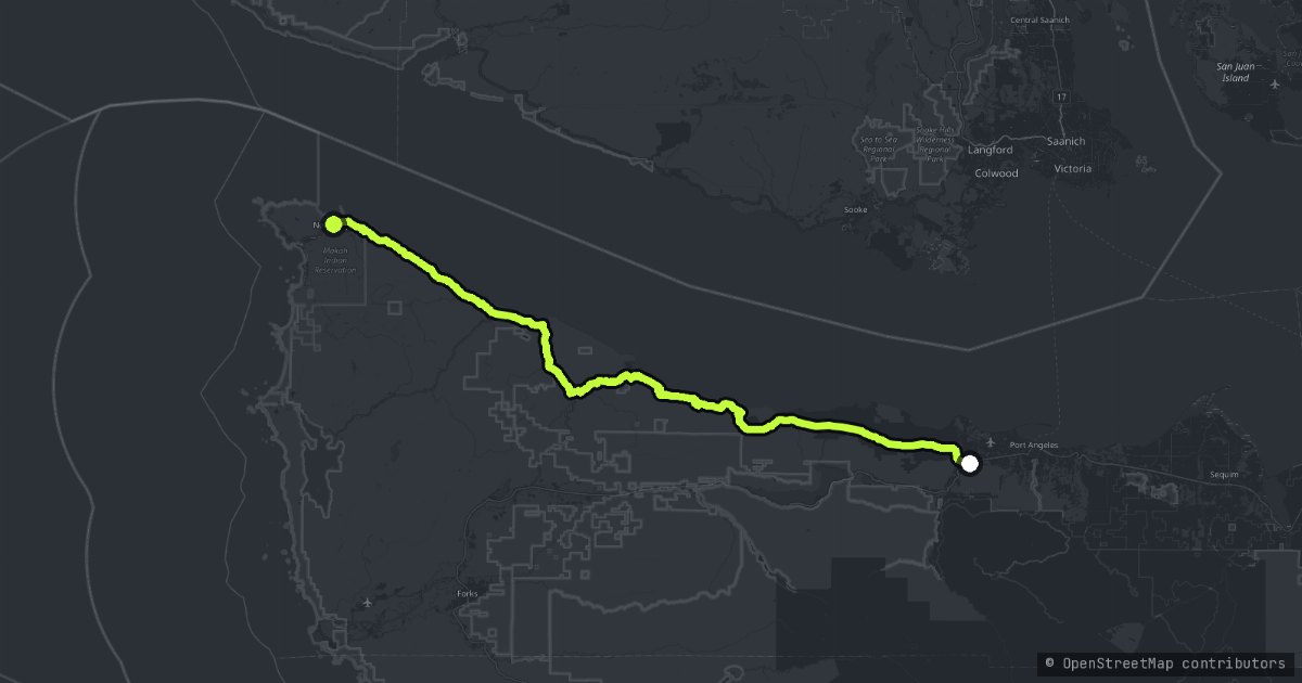 The Strait of Juan De Fuca Highway map