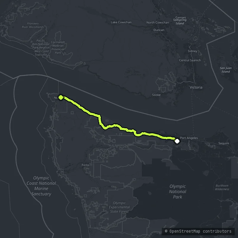 The Strait of Juan De Fuca Highway map