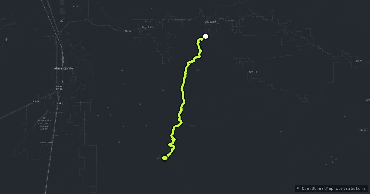 The Sunspot Scenic Byway map