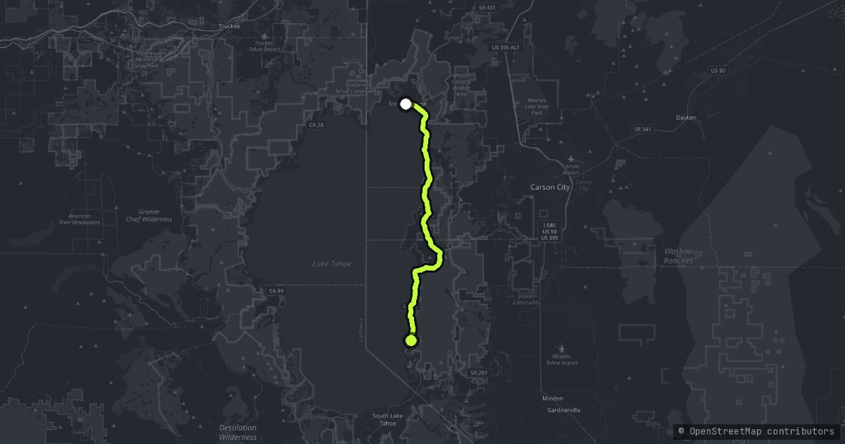 The Tahoe East Shore map