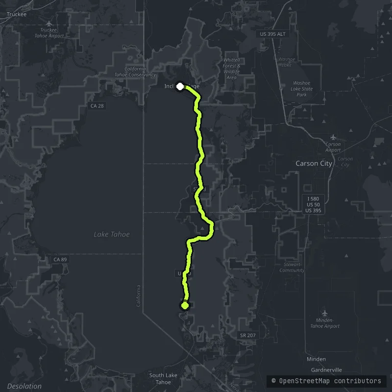 The Tahoe East Shore map