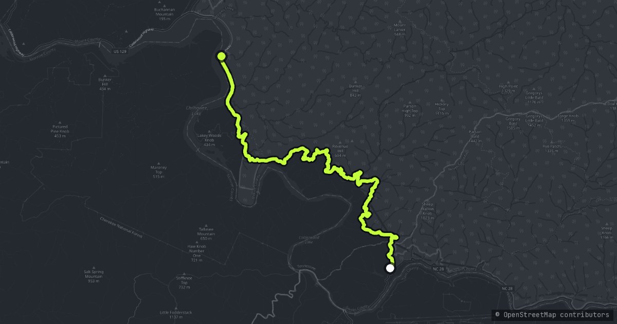 The Tail of the Dragon map