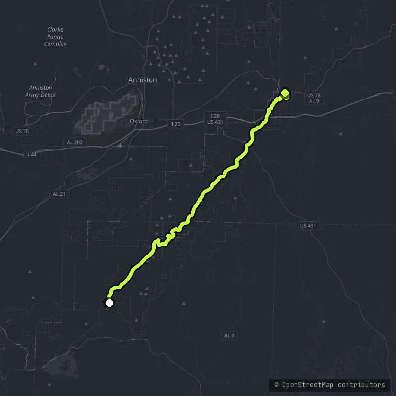 The Talladega Scenic Drive map