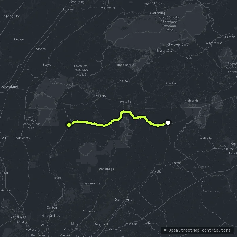 The Tennessee Line map
