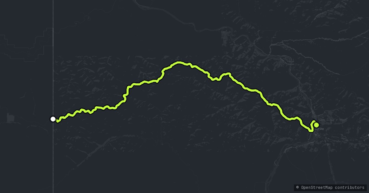 The Top of the World Highway map