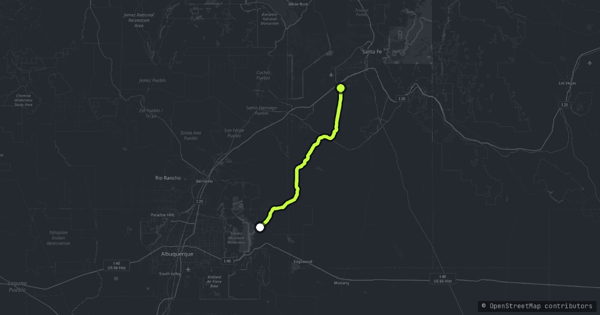 The Turquoise Trail map