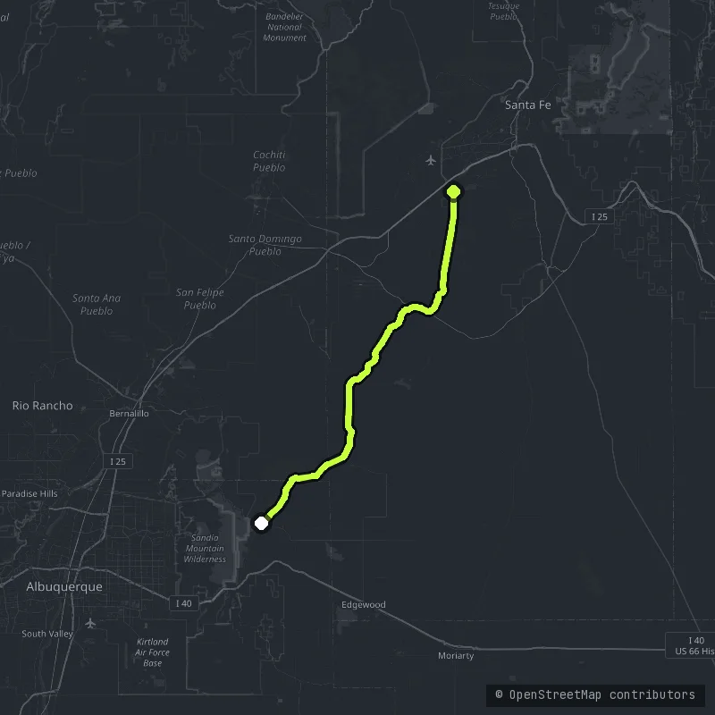 The Turquoise Trail map