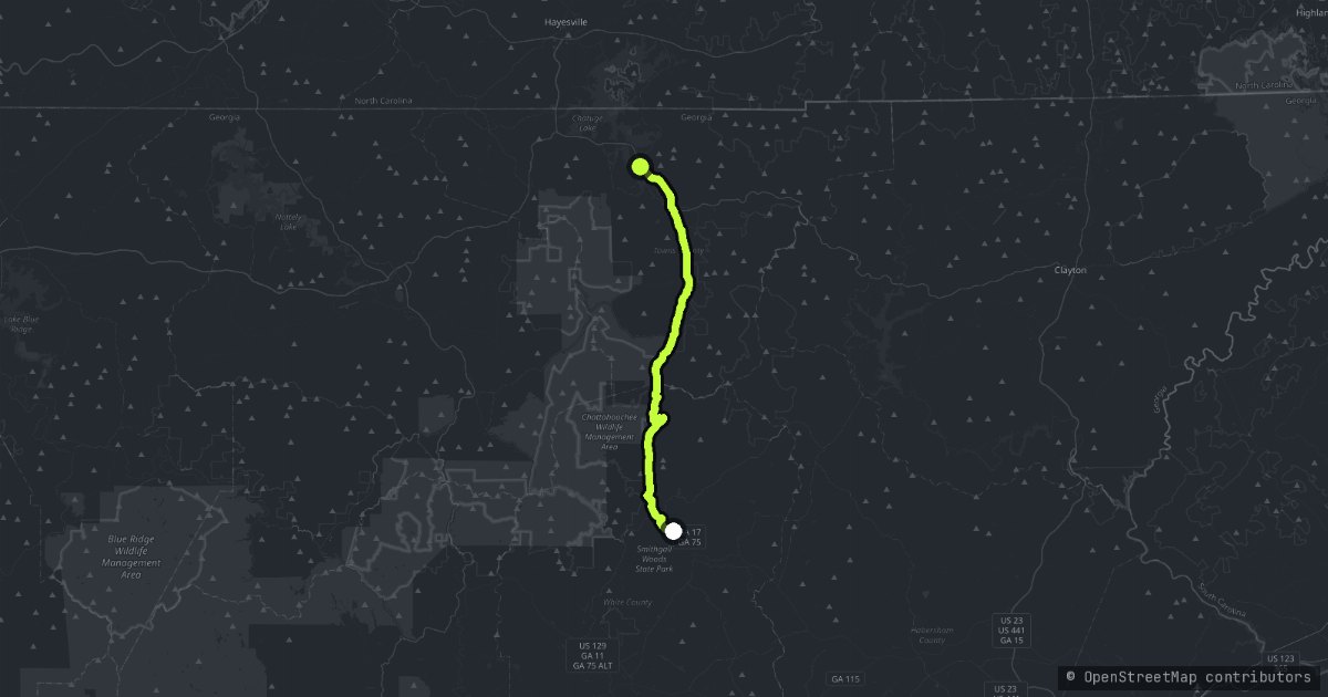 The Unicoi Gap map