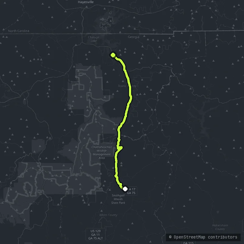 The Unicoi Gap map