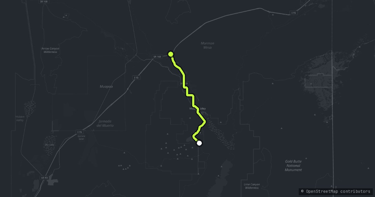 The Valley of Fire Road map