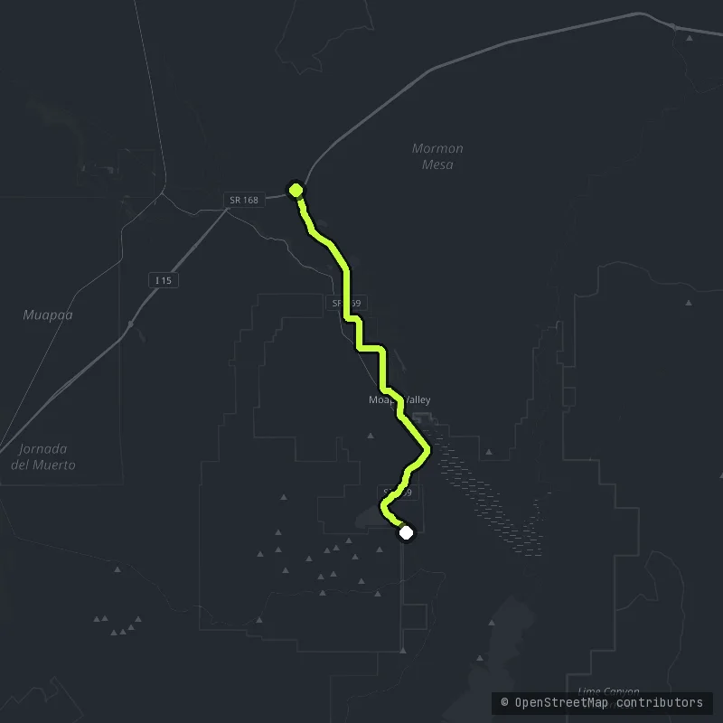 The Valley of Fire Road map