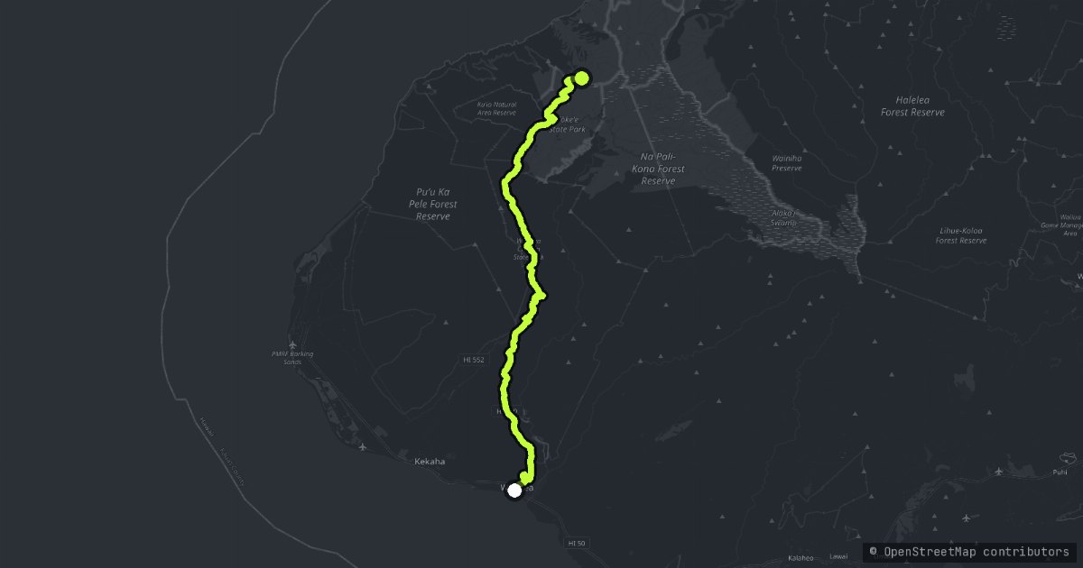 The Waimea Canyon Drive map