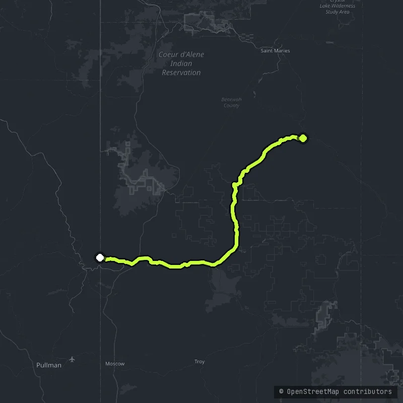 The White Pine Scenic Byway map
