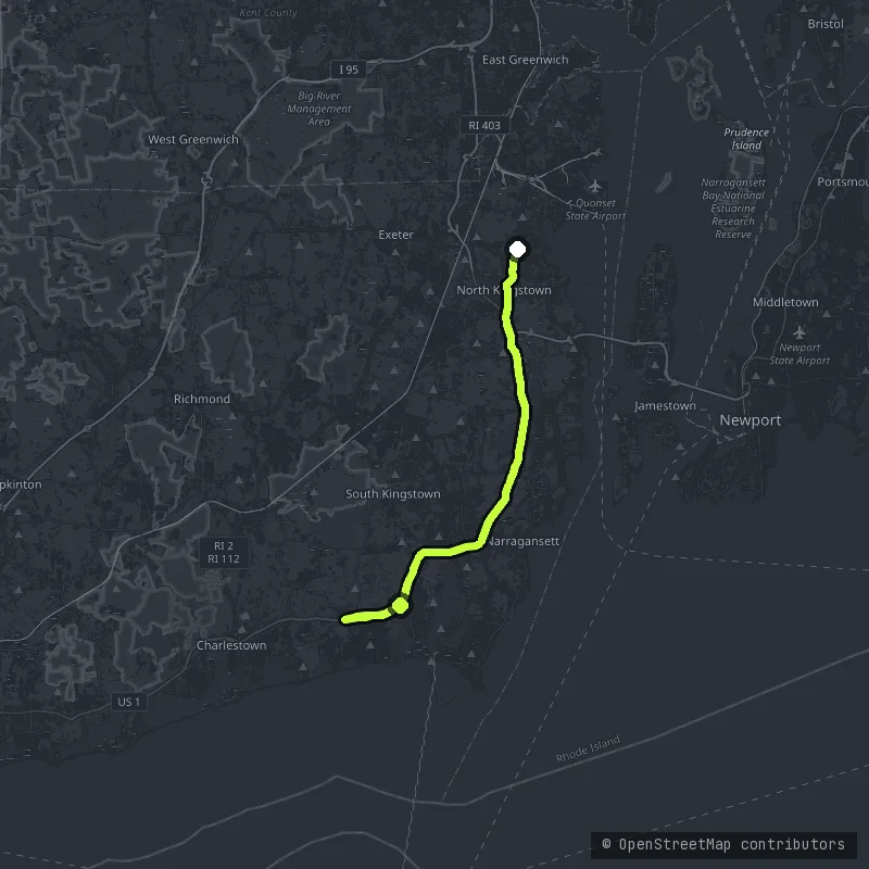 The Wickford and Narragansett Shore map