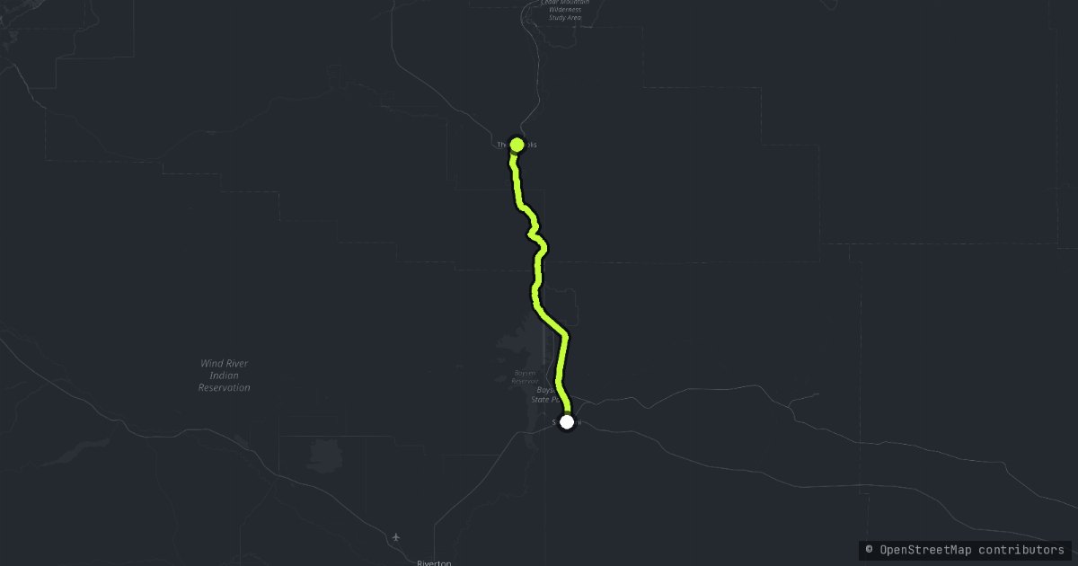 The Wind River Canyon map