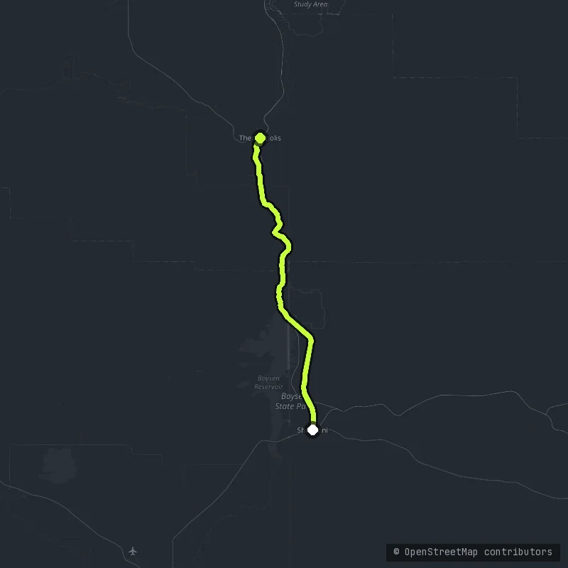 The Wind River Canyon map